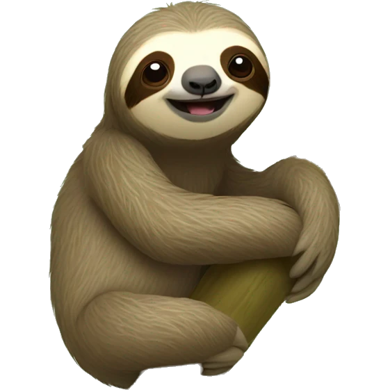 sloth holding baby sloth in trees emoji