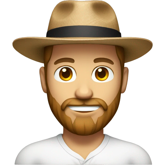  white  man with brown  beard wearing panama hat emoji
