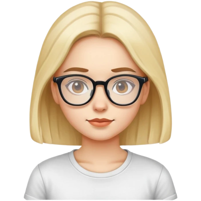 Girl in glasses t-shirt emoji