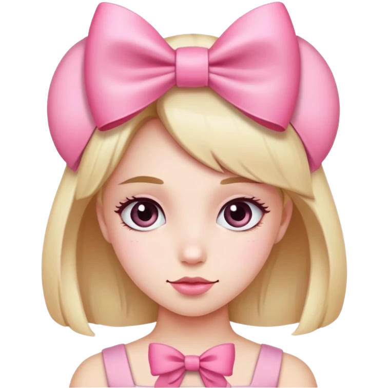 A girl with a pink bow emoji