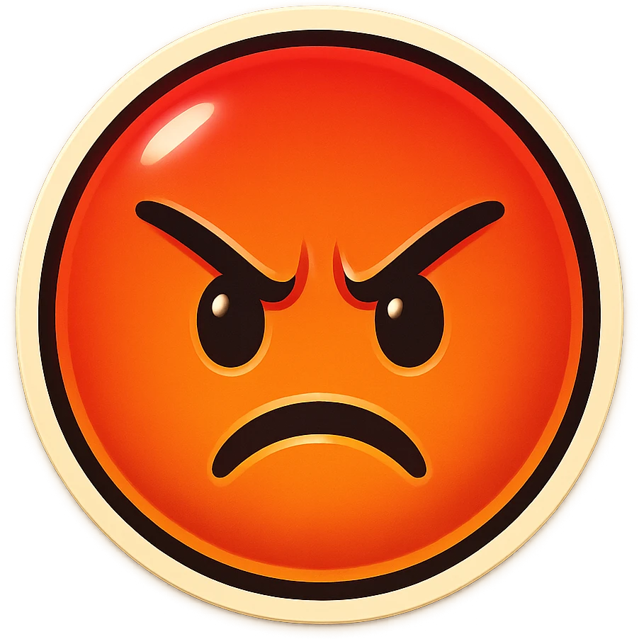 angry face, bold alternate style emoji