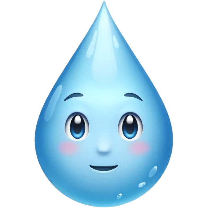 A drop of water in white emoji