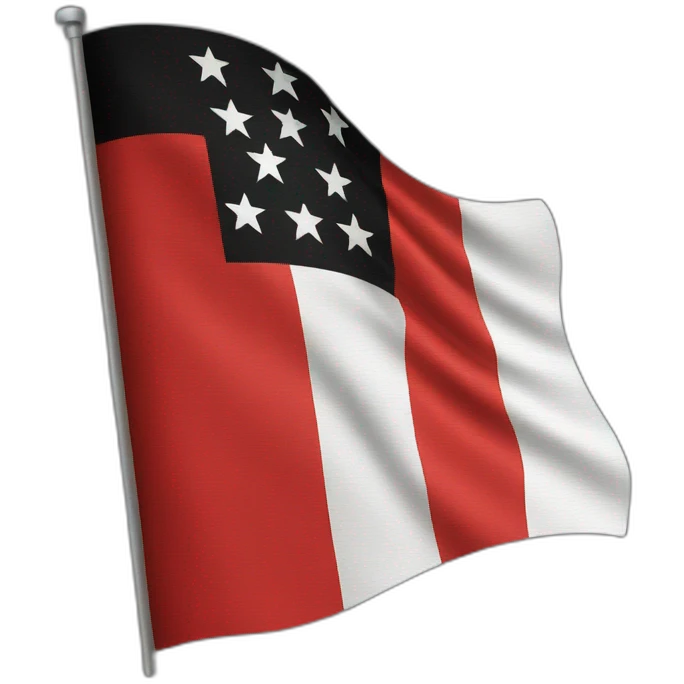Flag black, white, red emoji
