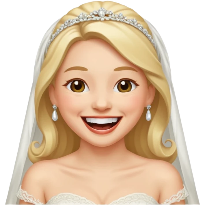 Funny, laughing bride ￼ emoji