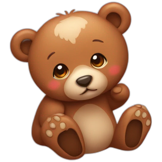 cute bear who's in love emoji
