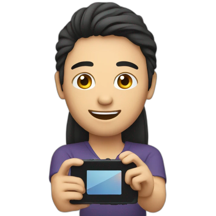 A editor editing video on mobile  emoji