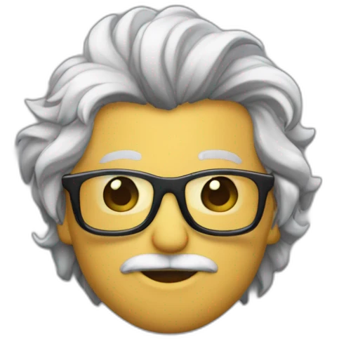 Hombre con gafas poco pelo dando beso emoji