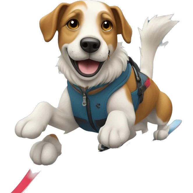 Chien qui fait du ski  emoji