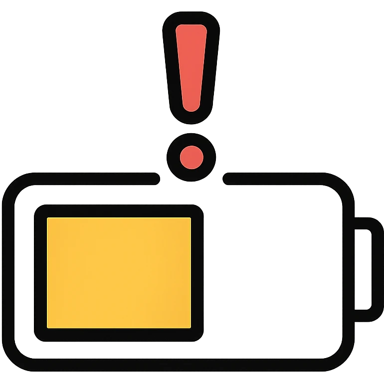 Low battery icon showing 10% power remaining emoji