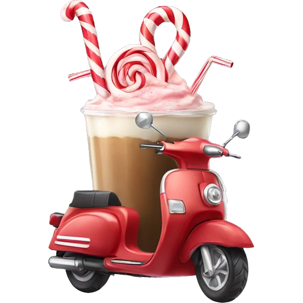 Scooters iced  peppermint coffee with candy cane emoji
