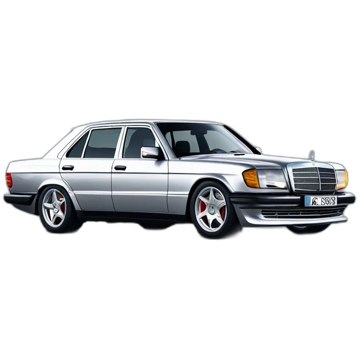 Mercedes SEL AMG 126 with amg body kit and amg aero II monoblock wheels front side angle  emoji