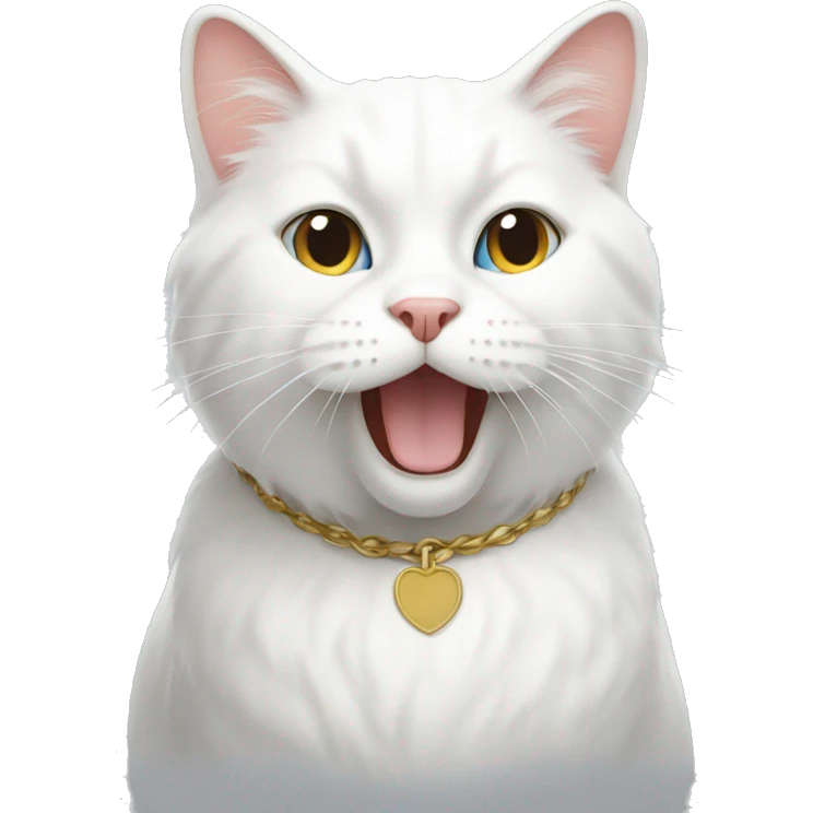 The white cat is British emoji