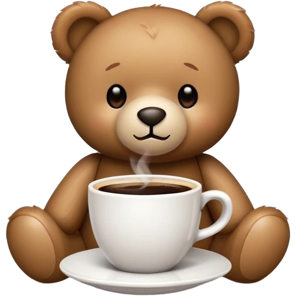 Flash around the teddy bear next to the coffee emoji