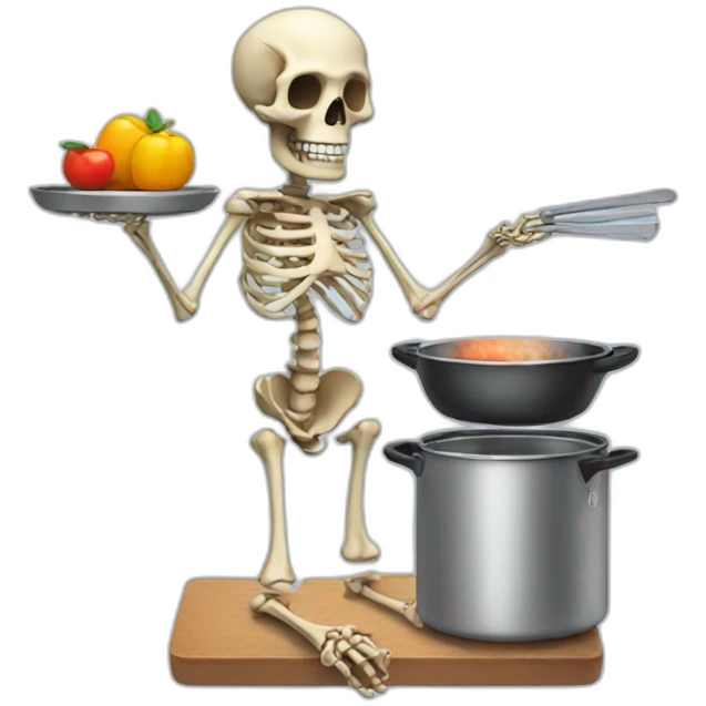 skeleton cooking emoji