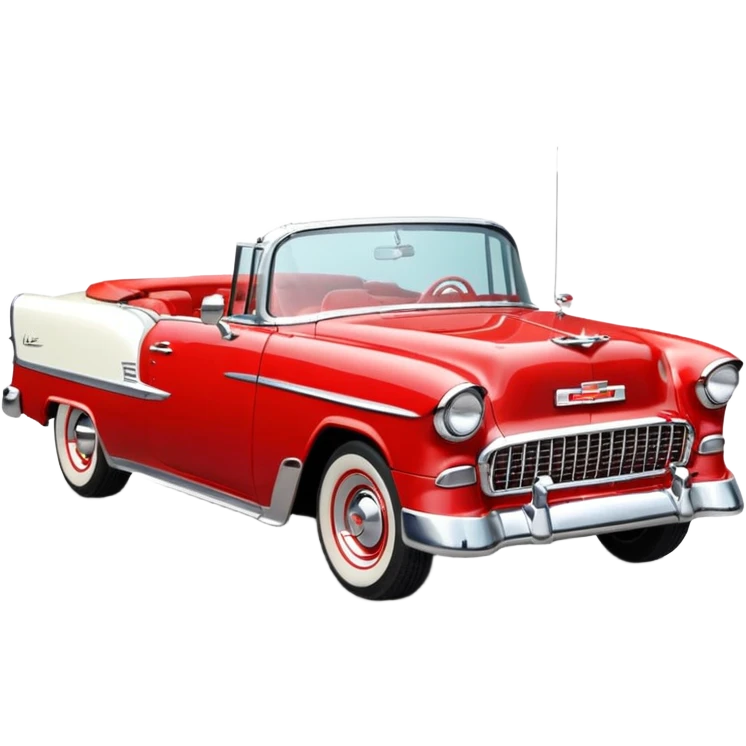 1955 Chevrolet Bel Air Convertible, Red-White color, 32x32 pixels, aspect ratio: 1:1 emoji