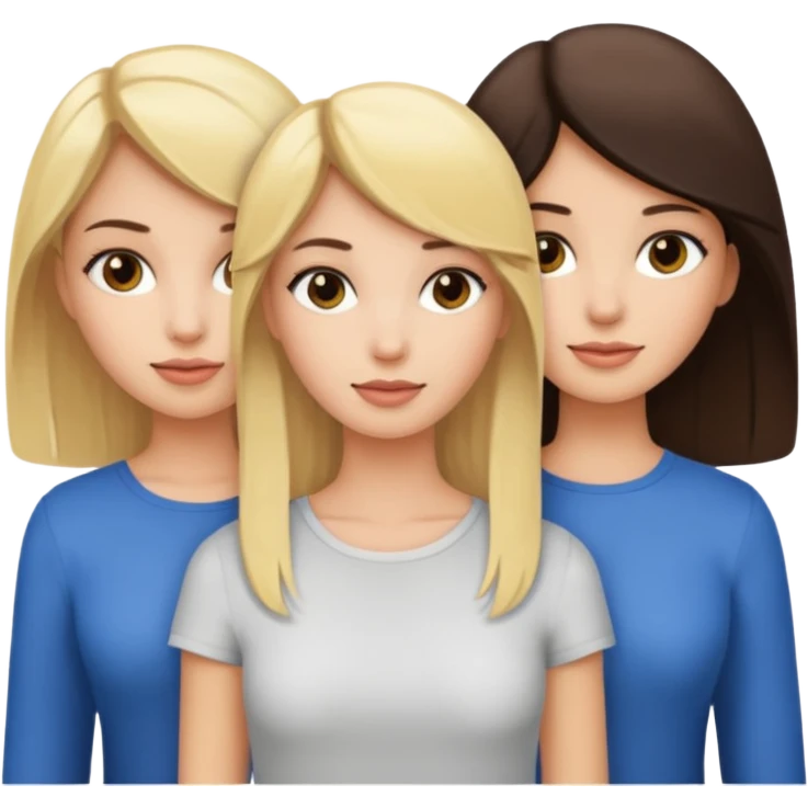 two blonde girls and a brunette  emoji