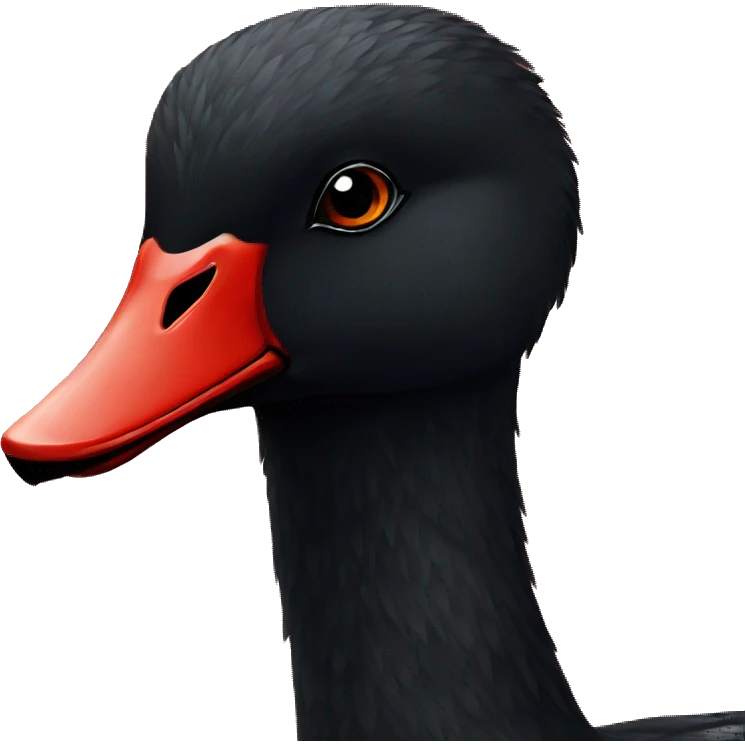 Red background black swan emoji