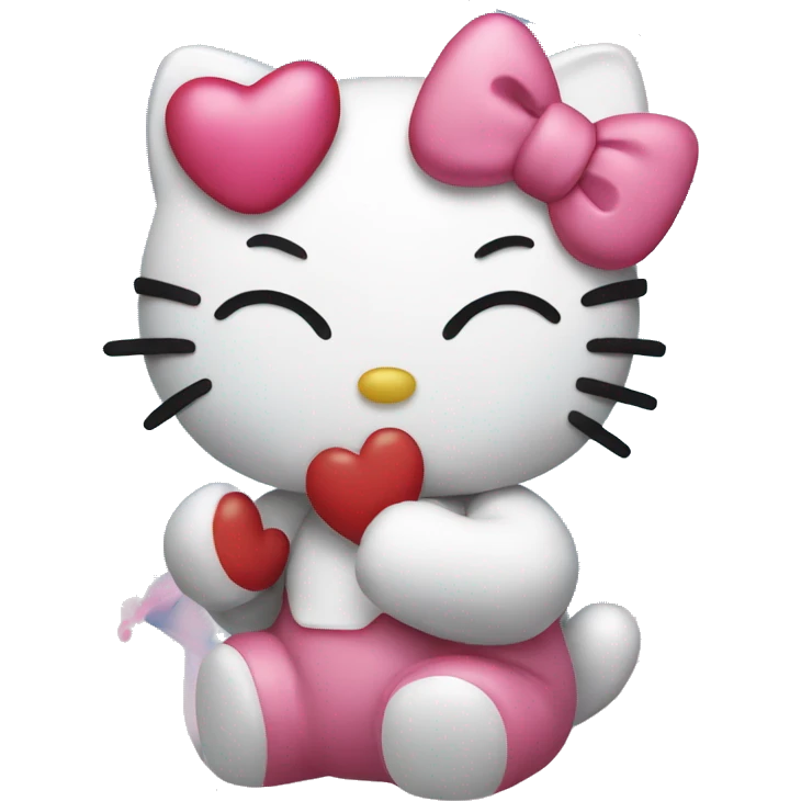 hello kitty blowing a kiss emoji