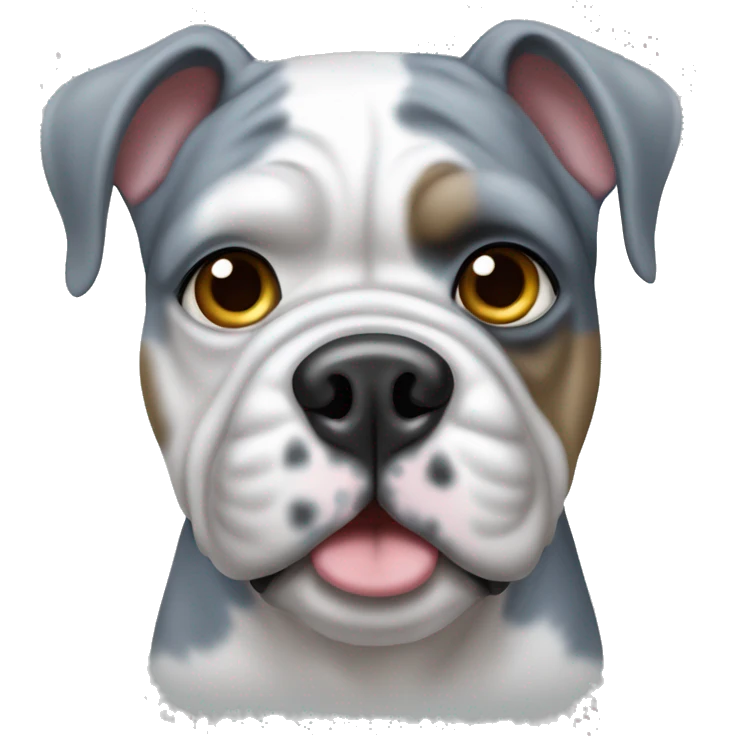 Blue Merle bulldog full body emoji