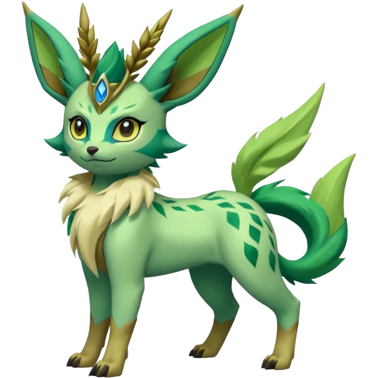 Vul-Amaura-Leafeon-Fakémon-Digimon-fusion (full body) emoji