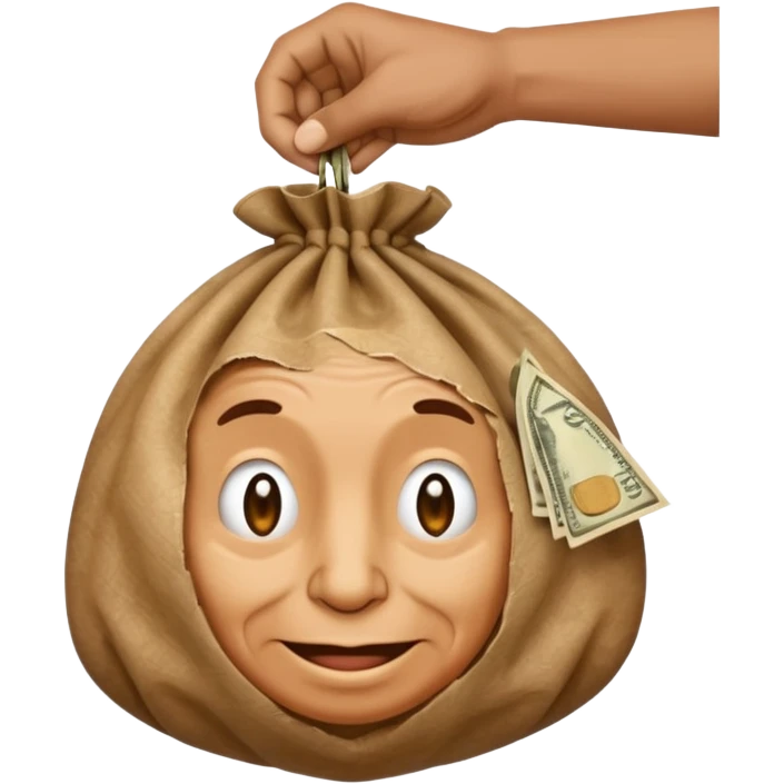 hand holding money bag emoji