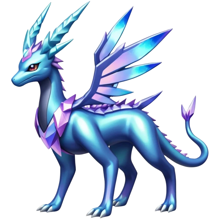 Shiny Colorful Iridescent Amaura-Dialga-Suicune-fakemon (full body) emoji