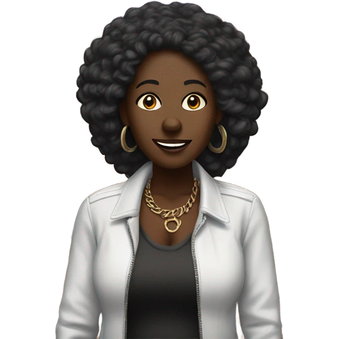 50 year old dark skin woman at rock concert emoji