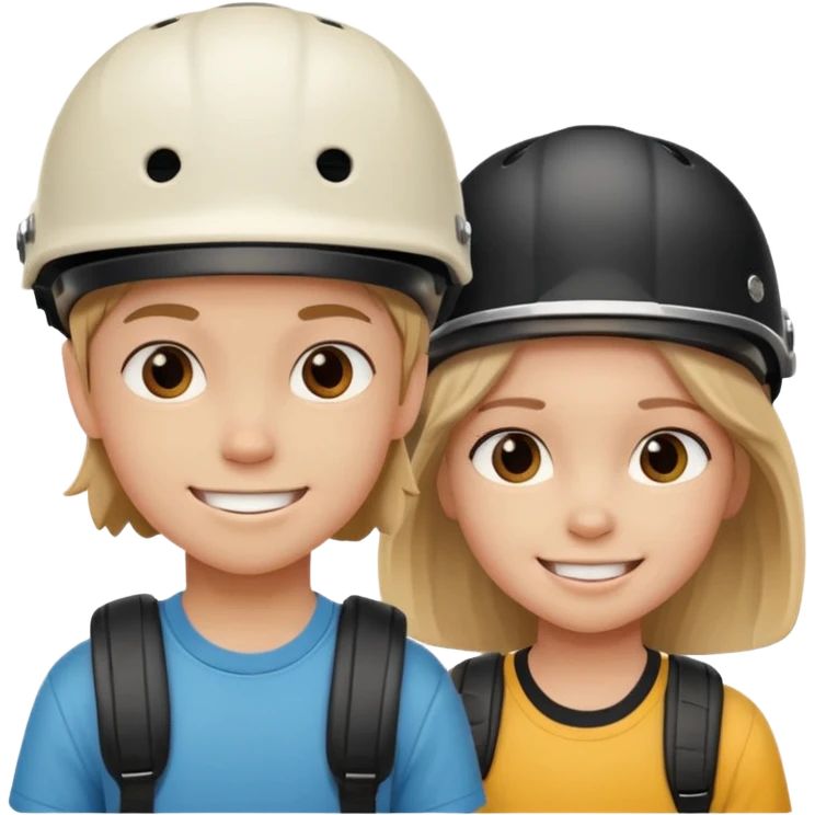 skateboarder girl boy mugshot with helmet emoji