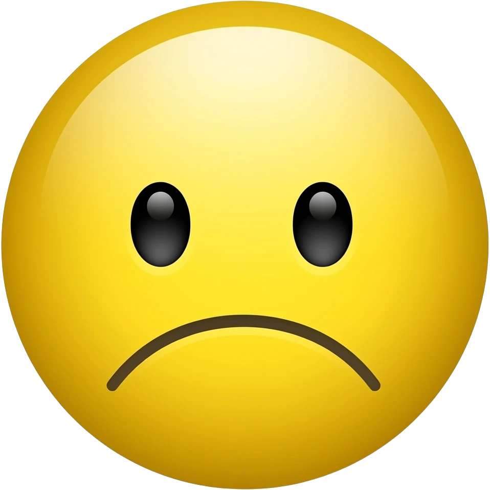 Yellow circle head with a frown emoji