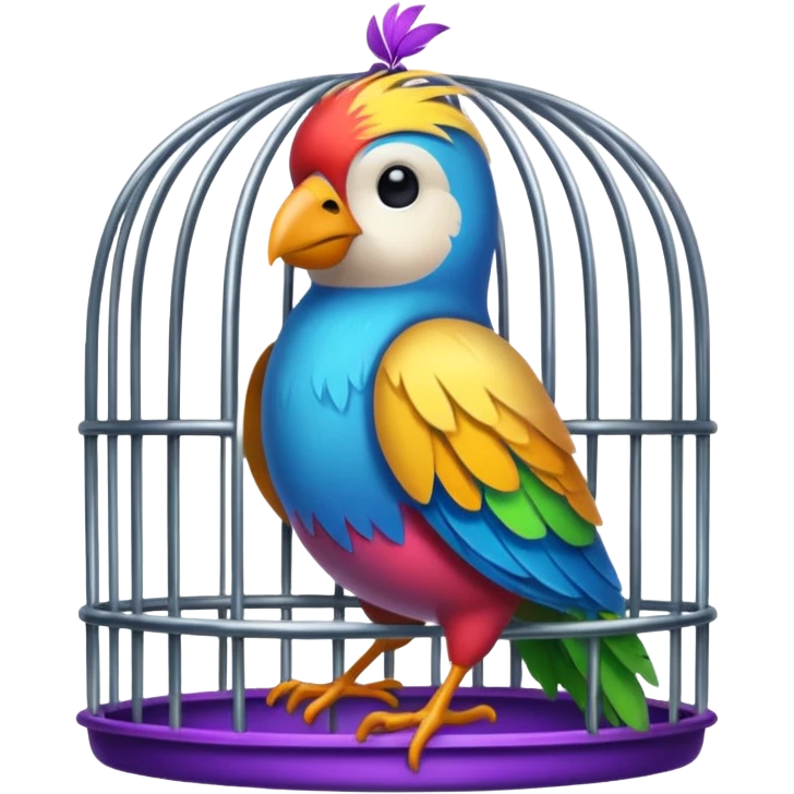 bird inside of cage emoji