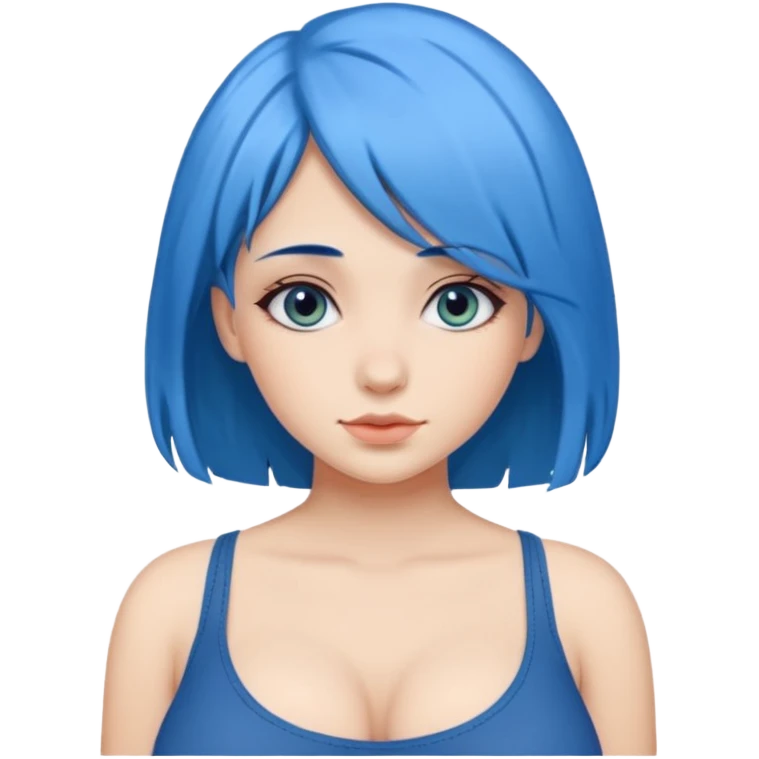 büyük memeli mavi saçlı çok güzel bir kız emoji