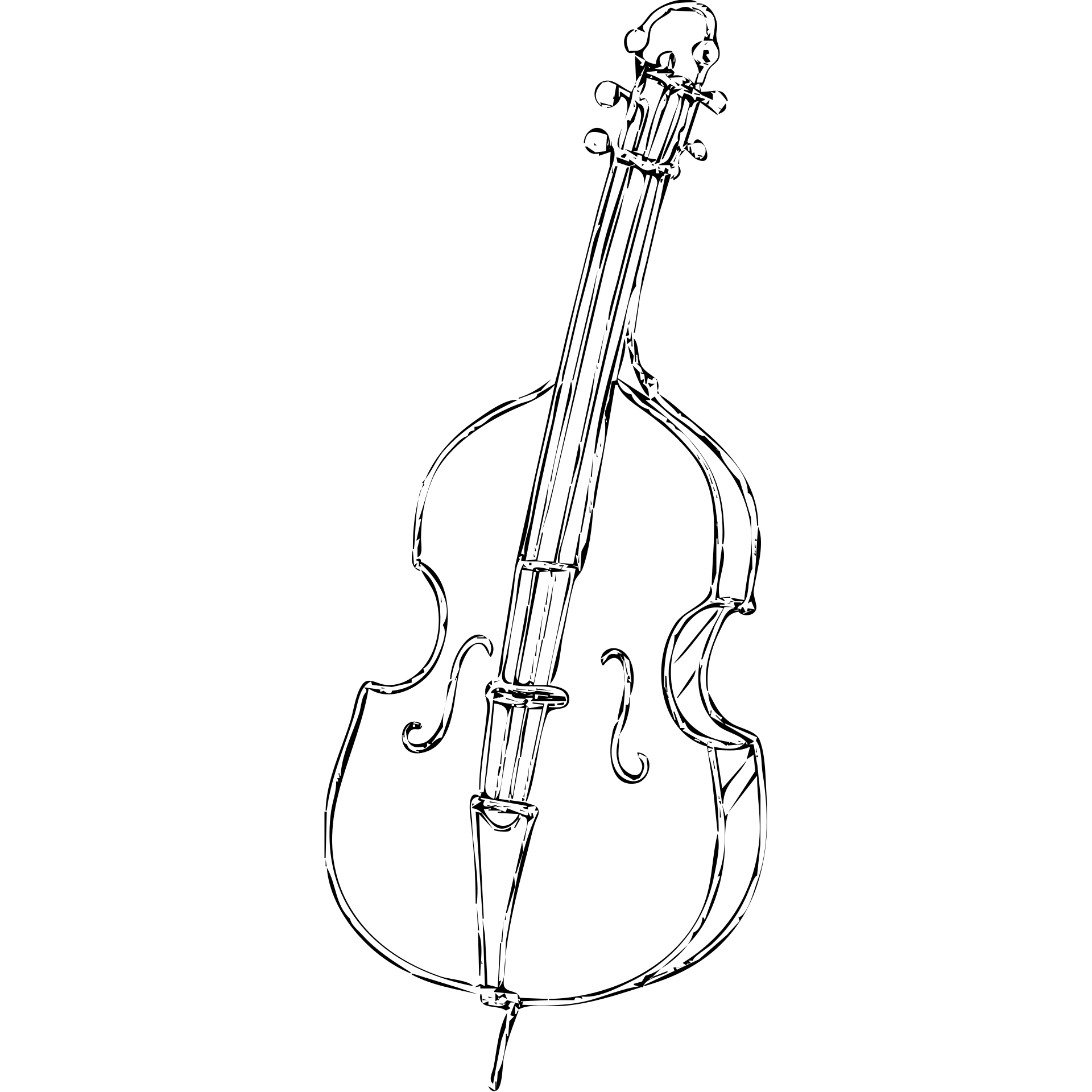 hand drawn outlined double bass icon emoji