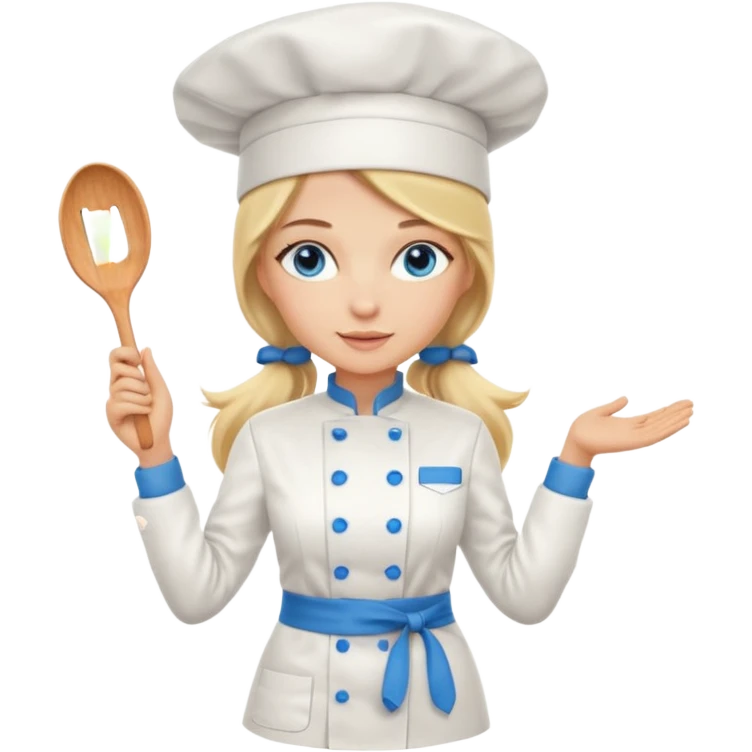 Full body 
Sexy Long Blonde hair blue eyed female chef emoji