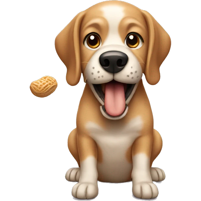 dog eating peanut emoji