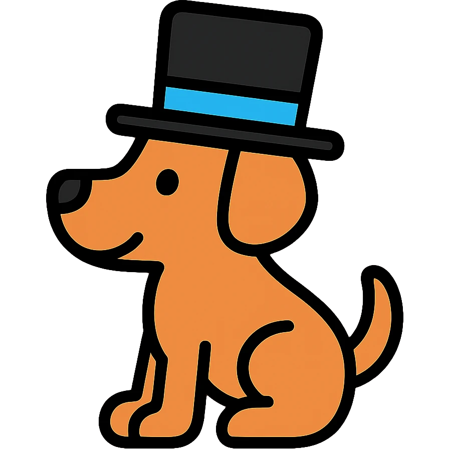 dog with tophat emoji