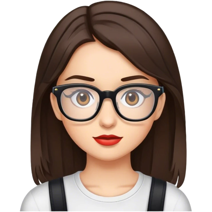 Brunette girl with glasses channel emoji