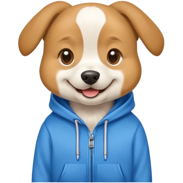 Dog wearing a hoodie emoji