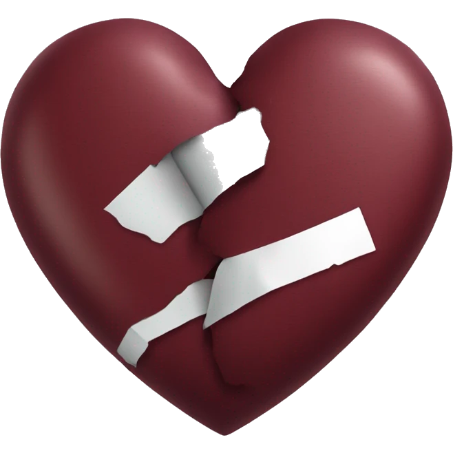 Burgundy Broken Heart Taped emoji