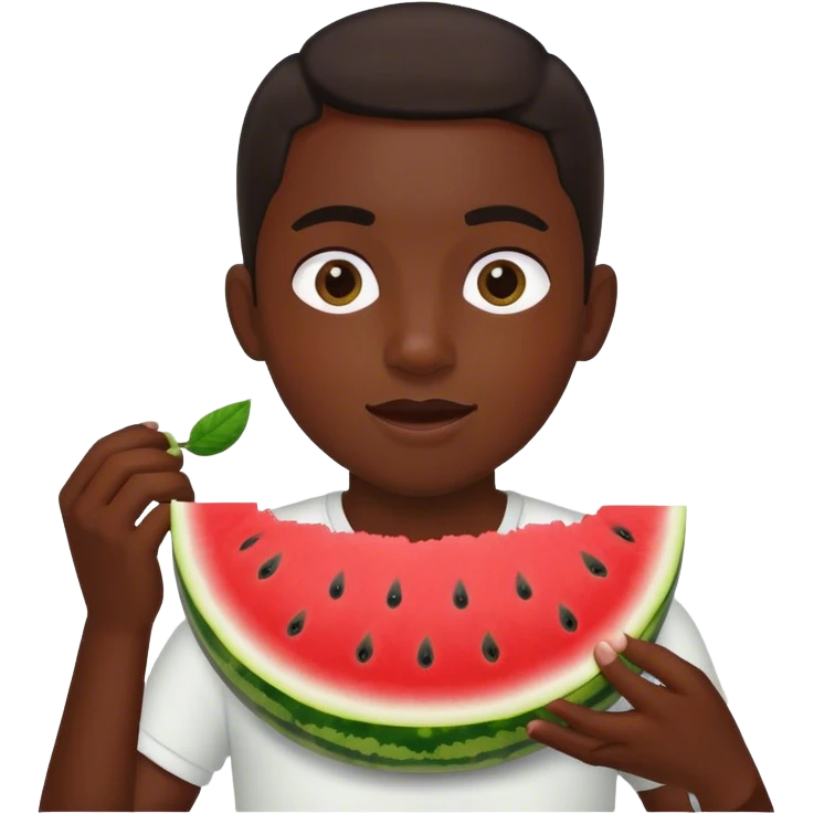 Dark watermelon eater emoji