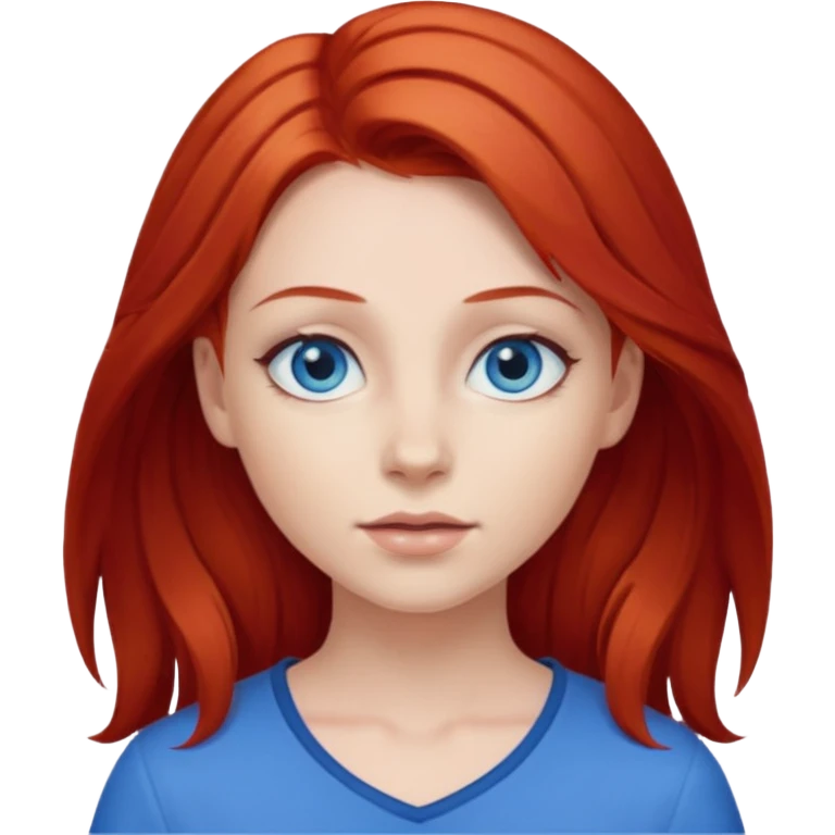 Girl with red hair and blue yes emoji