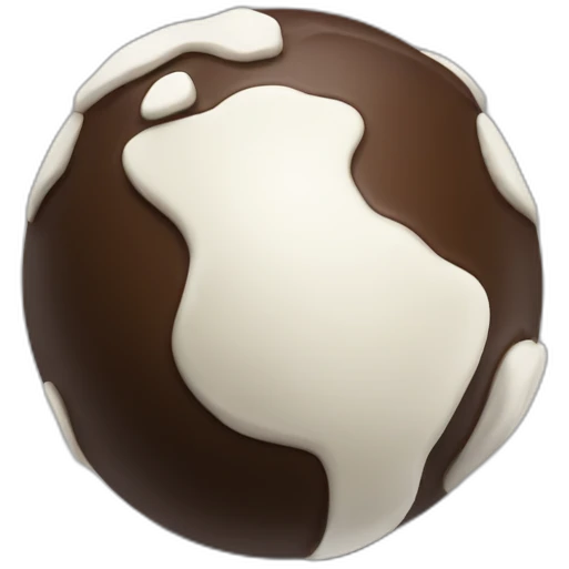 planeta tierra de chocolate blanco y negro emoji