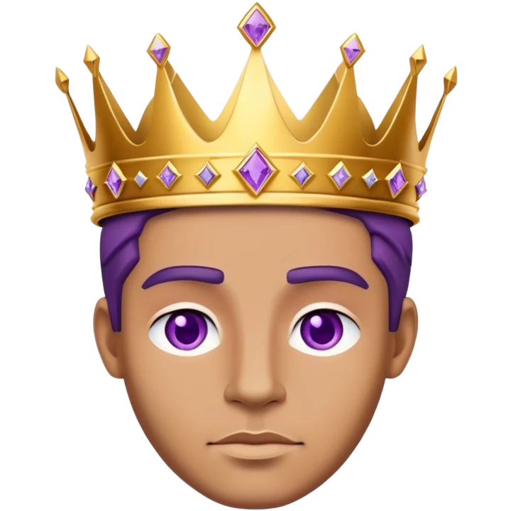King with golden crown with purple diamonds emoji