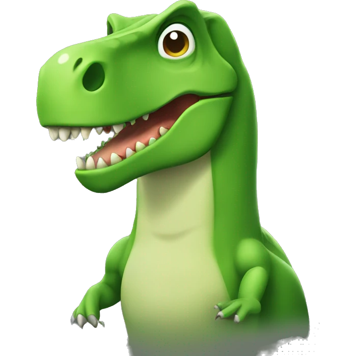 T-rex wearing cucumbers with relaxed face emoji