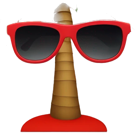 a palm tree wearing sunglasses on a red carpet  emoji