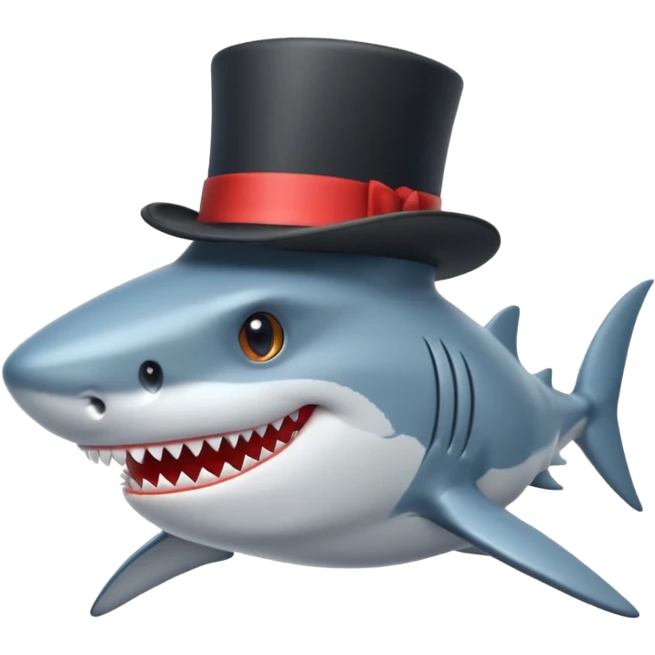 Shark with a top hat emoji