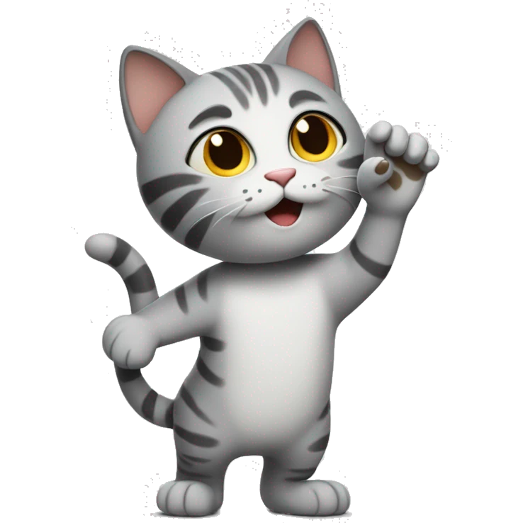 cat with high five emoji