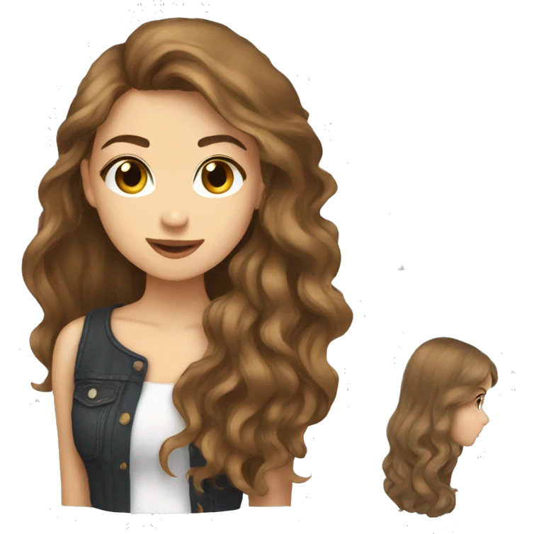 Brown Hair Girl und Dark blonde bo emoji