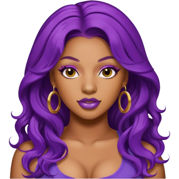 Megan thee stallion with purple wavy hair emoji