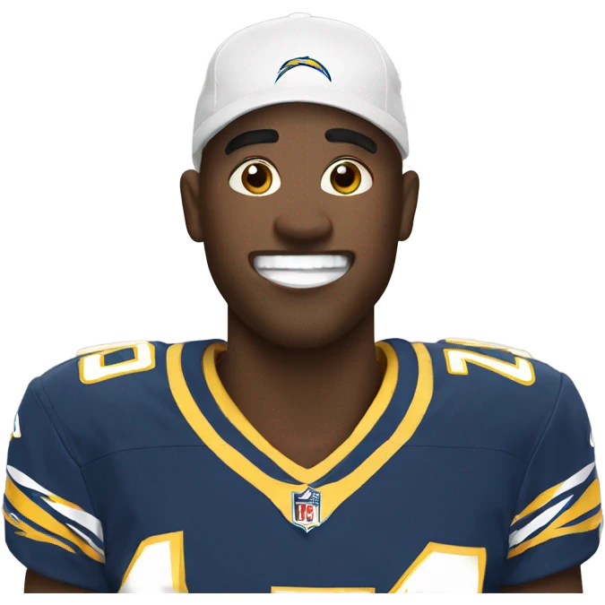 Money sign wearing a chargers jersey emoji