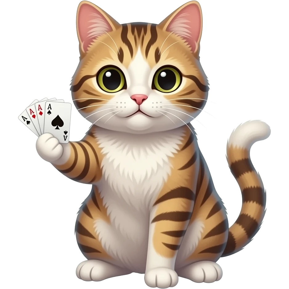 Un gato jugando al poker emoji